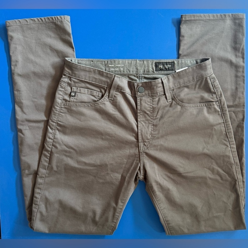 EUC ⚡️ AG Tellis Modern Slim Pants 32x34 – Italian Fabric – Taupe Gray